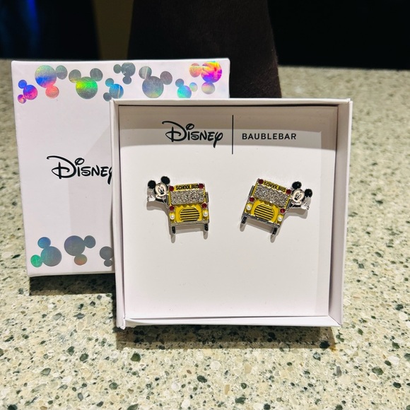 NWT-Disney x BaubleBar Mickey Mouse School Bus Stud Earrings - Picture 4 of 4